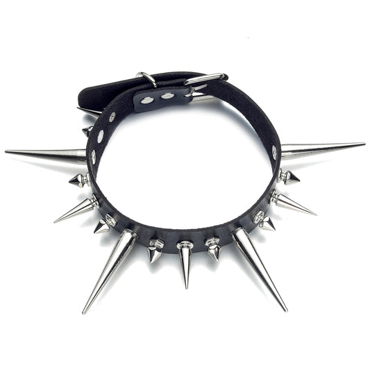 black Long Spike Choker