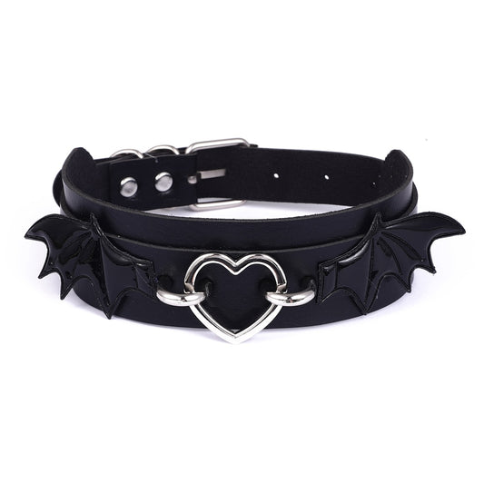 Black Leather Bat Wings Choker (FREE shipping)